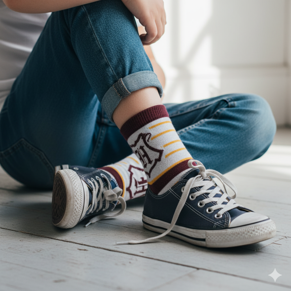 Calcetines Harry Potter surtidos en gris, negro, blanco y burdeos - 2
