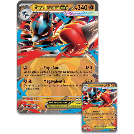 Blíster Pokémon TCG Mega-Lucario ex con figura y cartas - 3