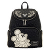 Mochila negra Loungefly de Mickey Disney con bordados florales