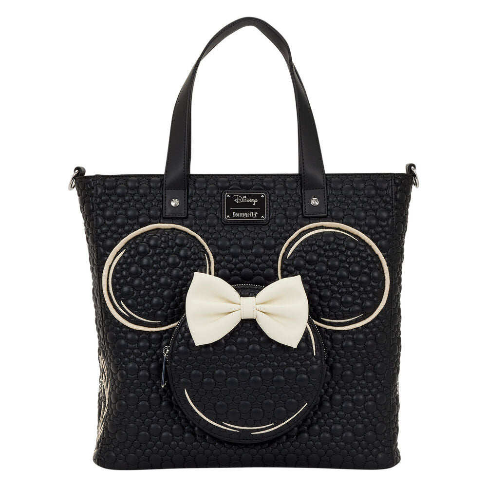 Bolso mochila tote negro de Minnie Disney Loungefly con lazo 3D