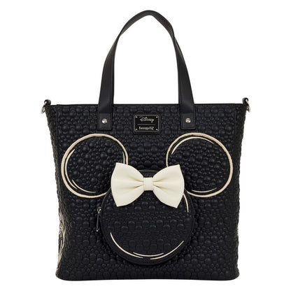 Bolso mochila tote negro de Minnie Disney Loungefly con lazo 3D