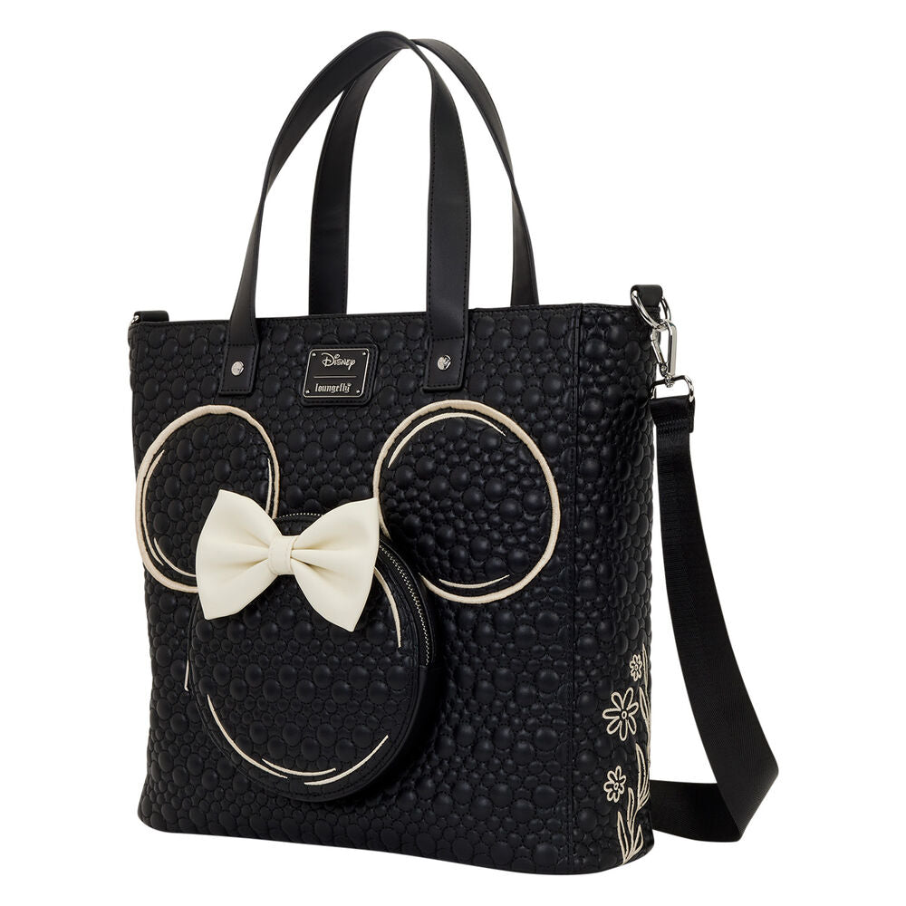 Bolso mochila tote negro de Minnie Disney Loungefly con lazo 3D - 2