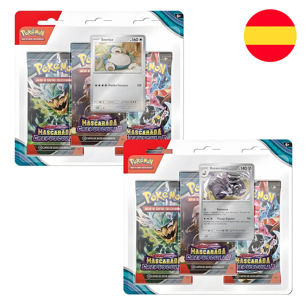 Blíster Pokémon Mascarada Crepuscular con tres sobres de refuerzo y carta promocional
