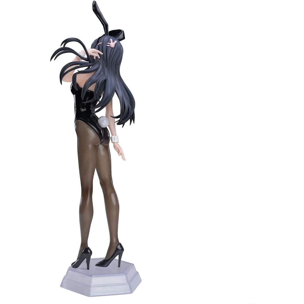 Figura de Mai Sakurajima con traje de conejita negro y base translúcida - 4