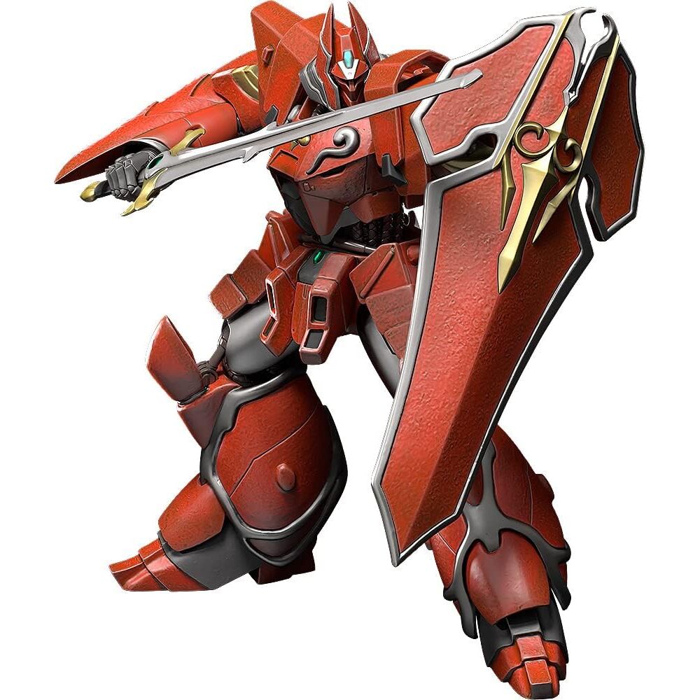 Figura Iron Giant Panzer World Galient de GOOD SMILE con espada y gran escudo rojo