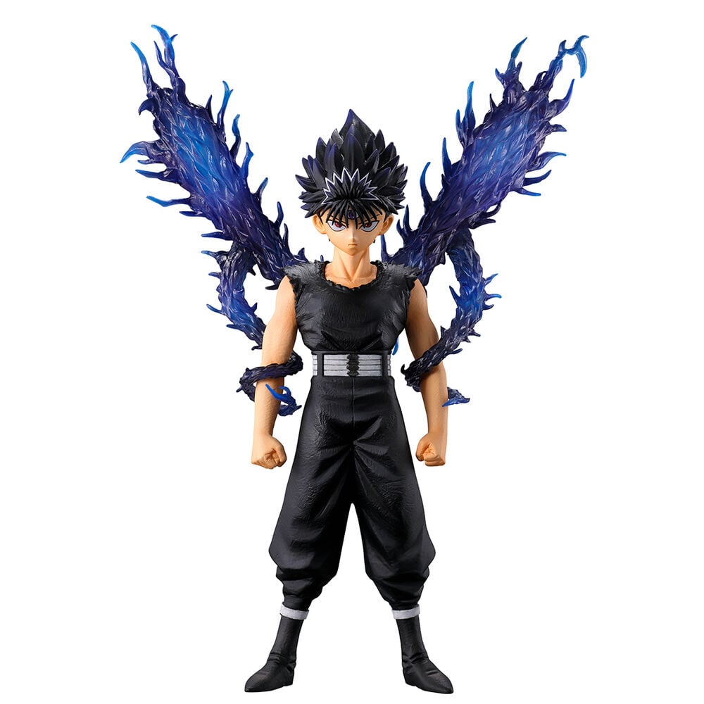 Figura de Hiei de Yu Yu Hakusho con efectos de energía azul y violeta