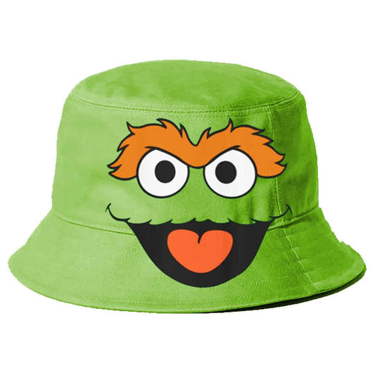 Gorro pescador infantil verde con el rostro de Óscar de Barrio Sésamo