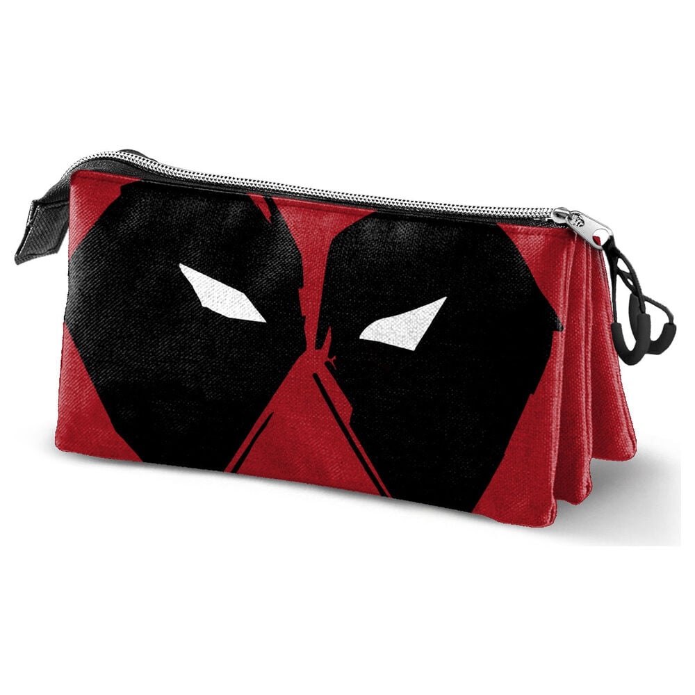 Portatodo triple Deadpool Marvel rojo y negro