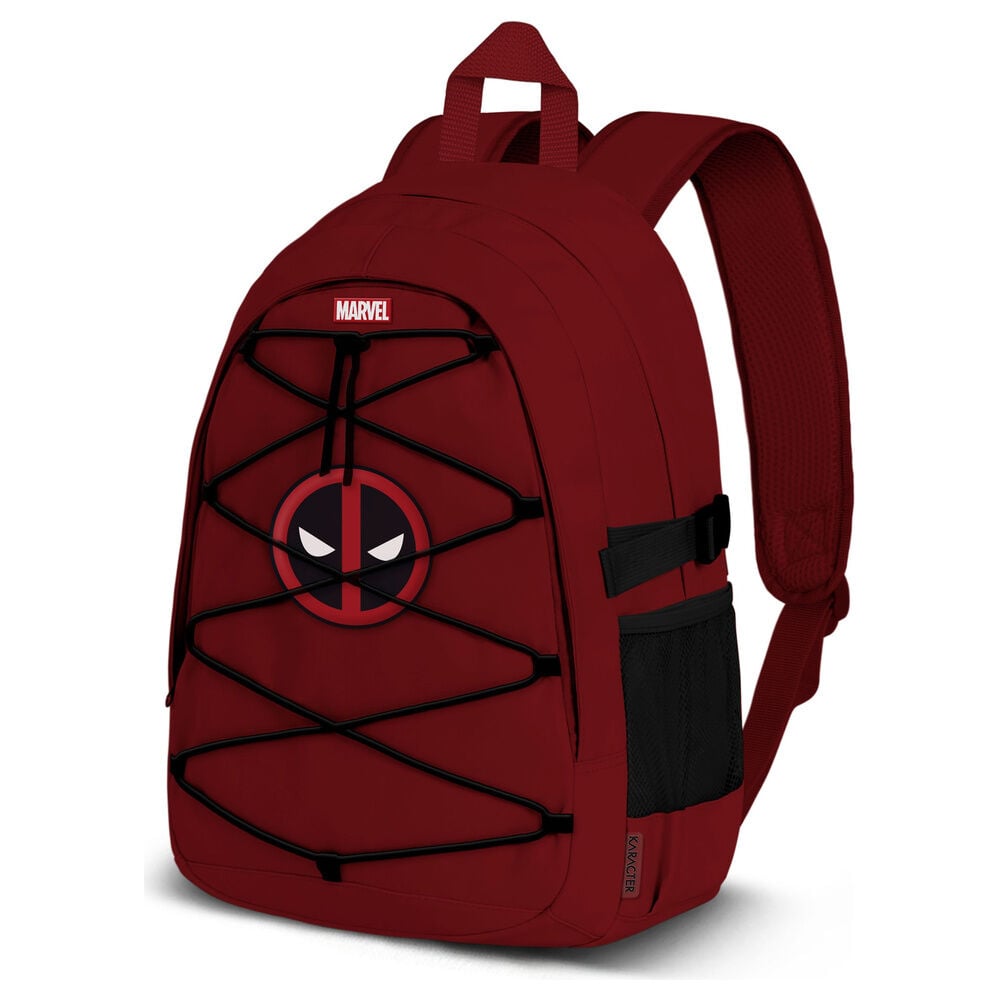 Mochila roja de Deadpool Marvel con cordón frontal y bolsillo lateral