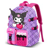 Mochila lila y rosa de Kuromi con estampado de cuadros