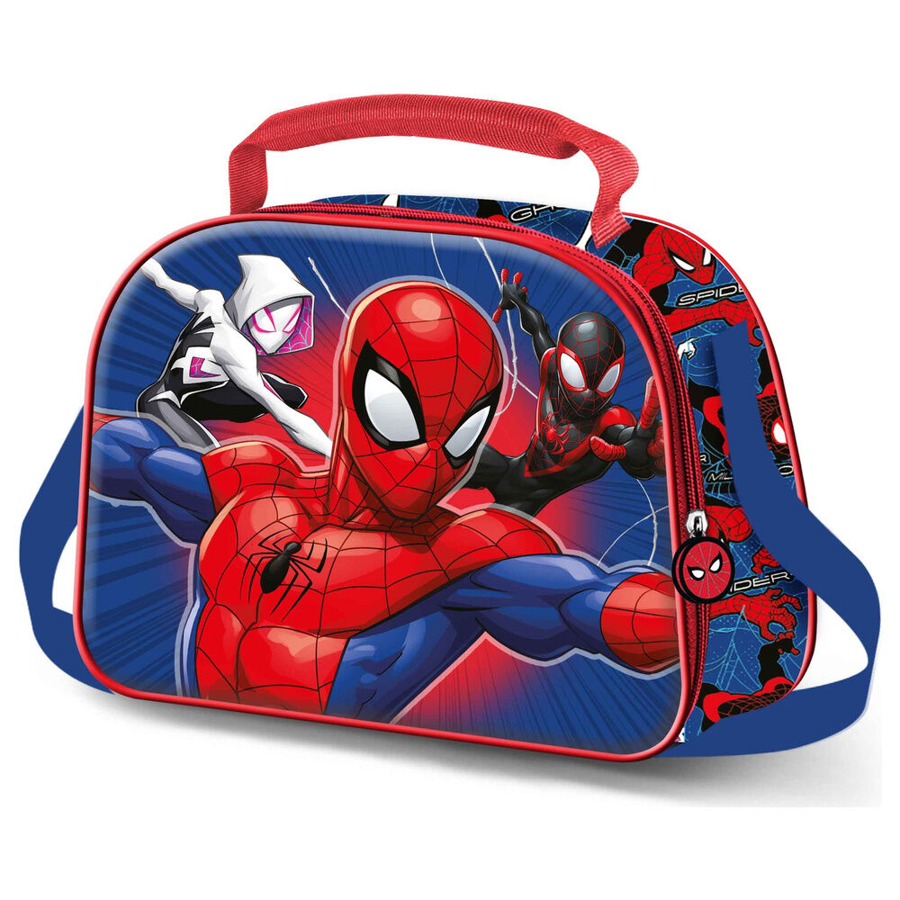 Bolsa portameriendas 3D de Spider-Man Marvel en rojo y azul