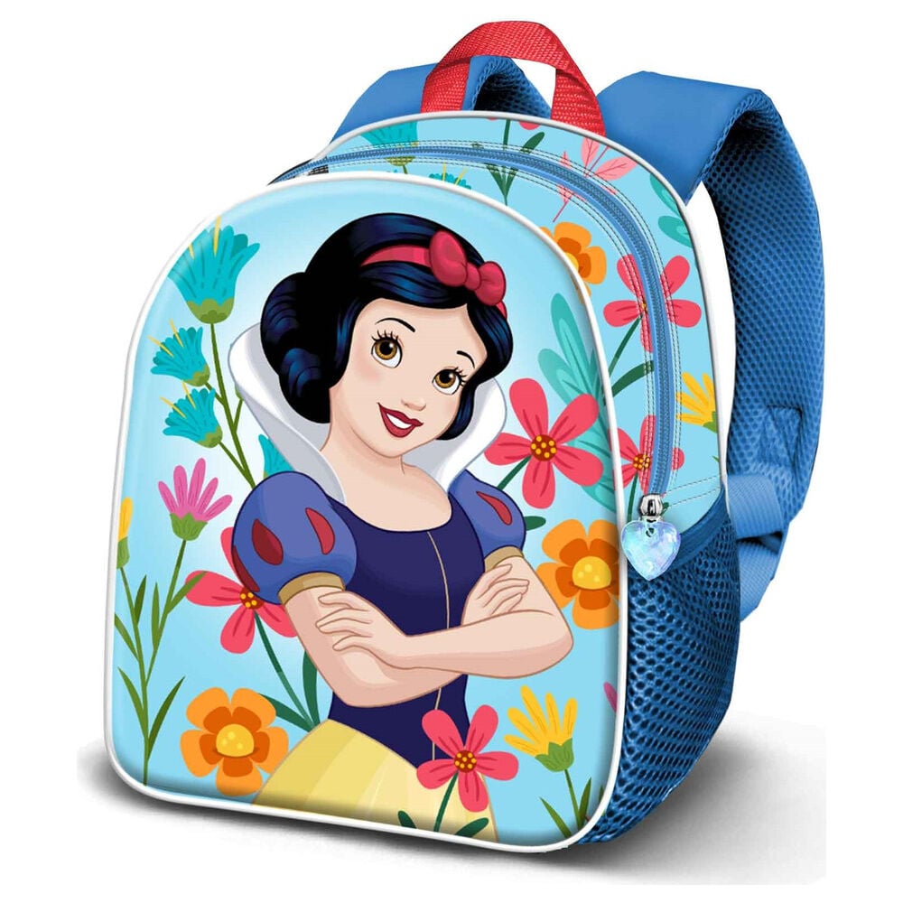 Mochila 3D de Blancanieves Disney con flores de colores