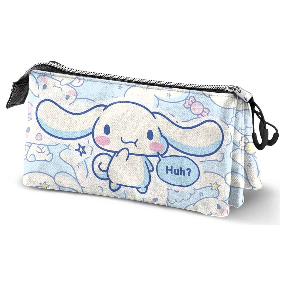 Portatodo triple Cinnamoroll Hello Kitty azul y blanco
