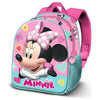 Mochila 3D rosa y turquesa de Minnie Disney con lazo de lunares