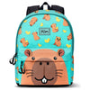 Mochila turquesa Oh My Pop! con diseño de capibara y patos
