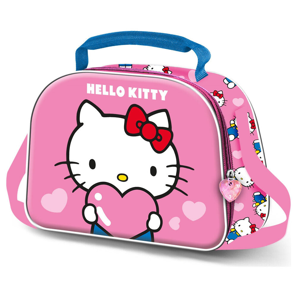 Bolsa portameriendas rosa 3D de Hello Kitty con corazón