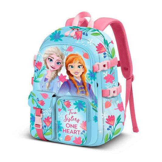 Mochila Frozen 2 Disney con Elsa y Anna en azul y rosa