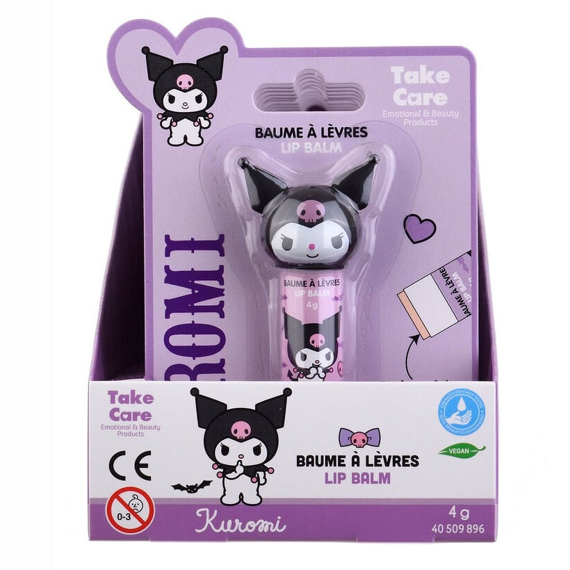 Bálsamo labial Kuromi de TAKE CARE en formato de barra