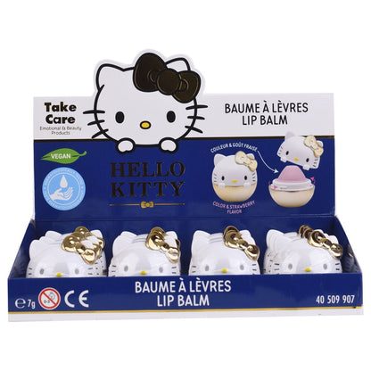 Bálsamo labial 3D Hello Kitty con lazada dorada
