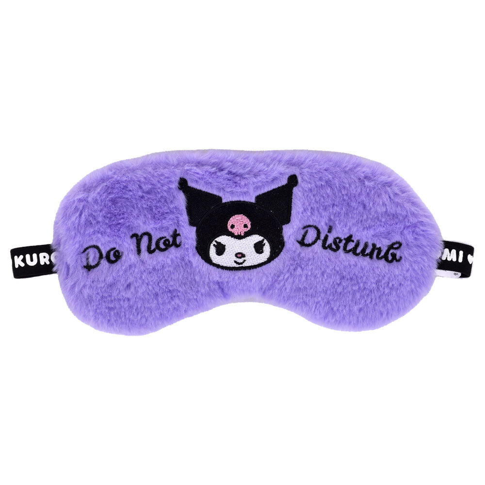 Antifaz de noche morado de Kuromi con mensaje Do Not Disturb - 2