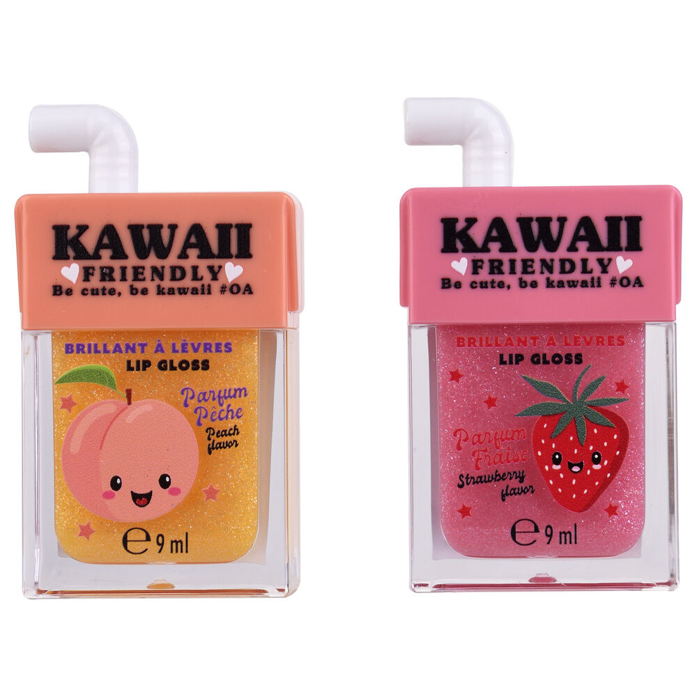 Bálsamo y brillo labial Kawaii TAKE CARE en diseños de melocotón y fresa - 2