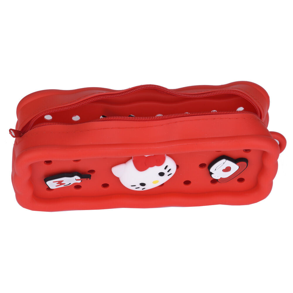 Portatodo rojo de silicona Hello Kitty con cremallera - 4