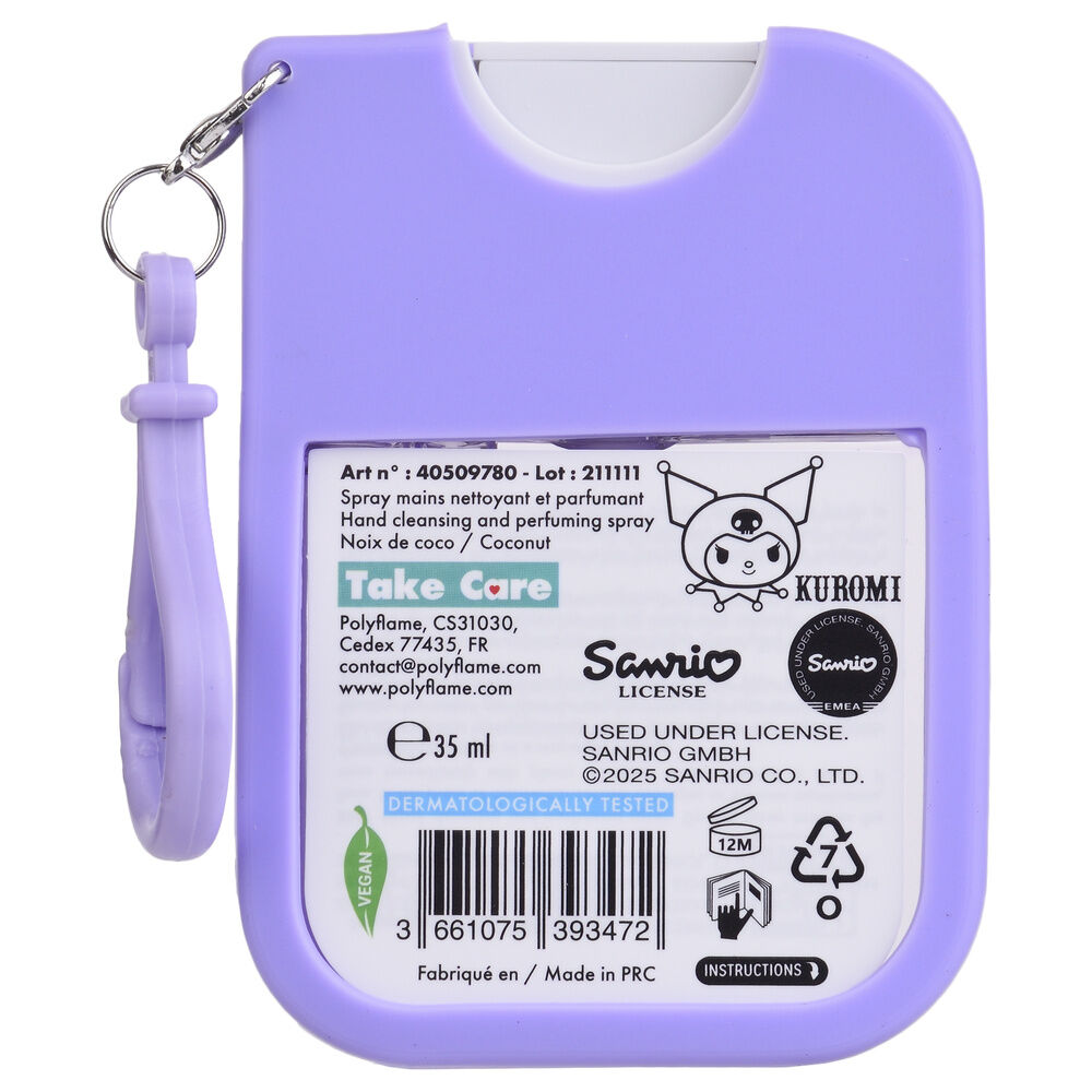 Spray de manos Kuromi lila de 35 ml con cadena - 4