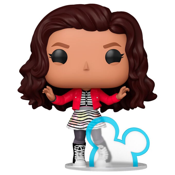 Figura Funko POP Disney Throwback Rocky con chaqueta roja y base de Mickey