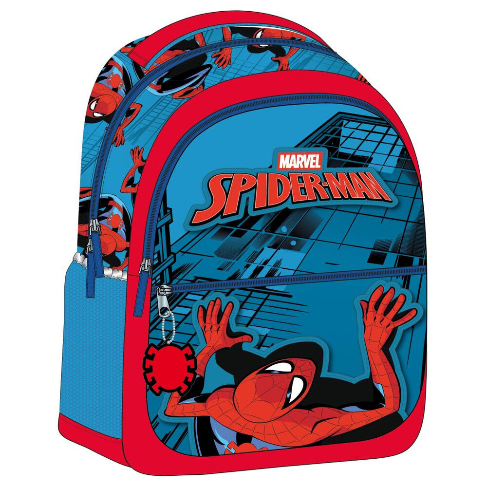 Mochila escolar Spider-Man Marvel azul y roja de 40 cm