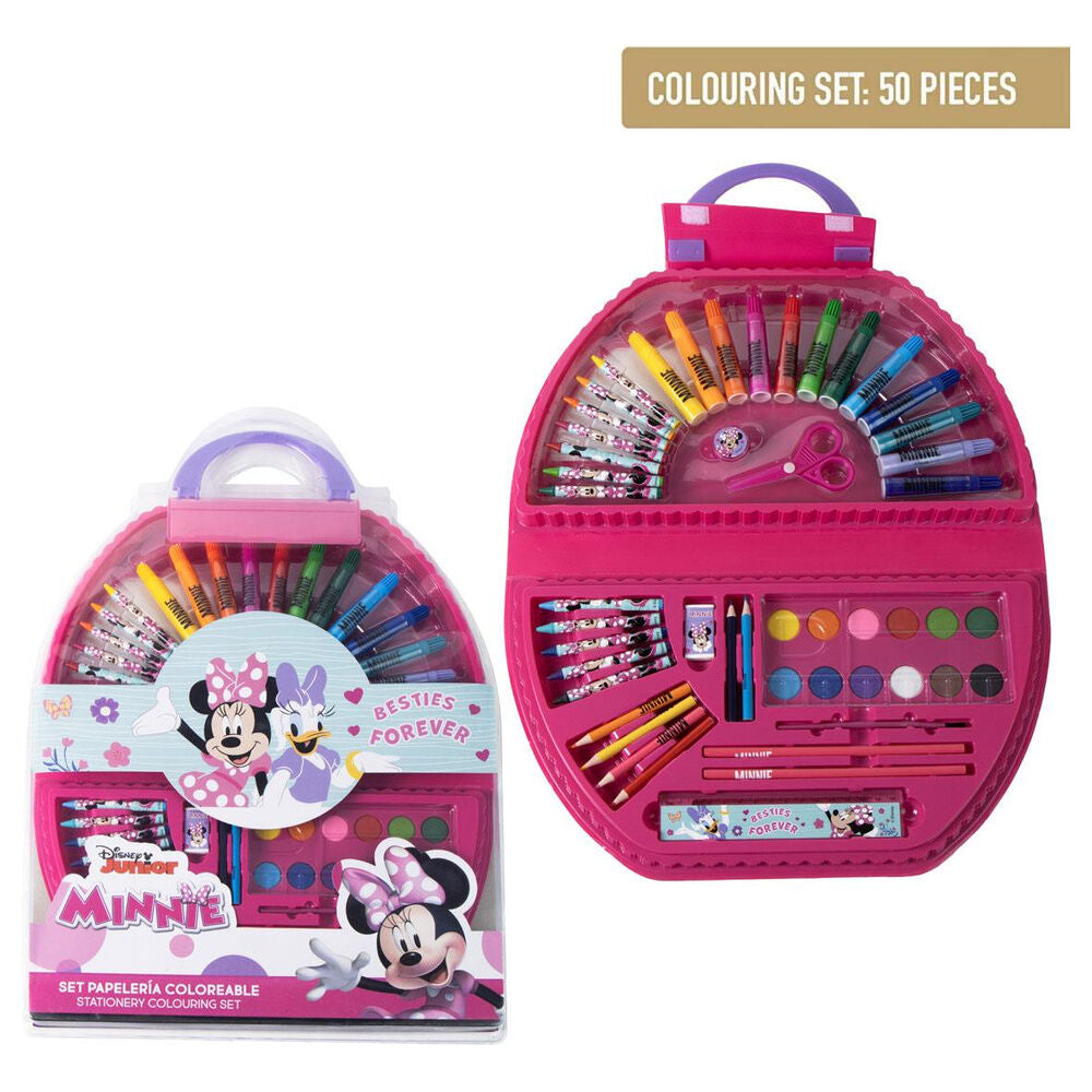 Set de colorear Minnie Disney de 50 piezas en estuche rosa