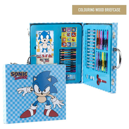 Maletín para colorear de Sonic the Hedgehog con material de dibujo