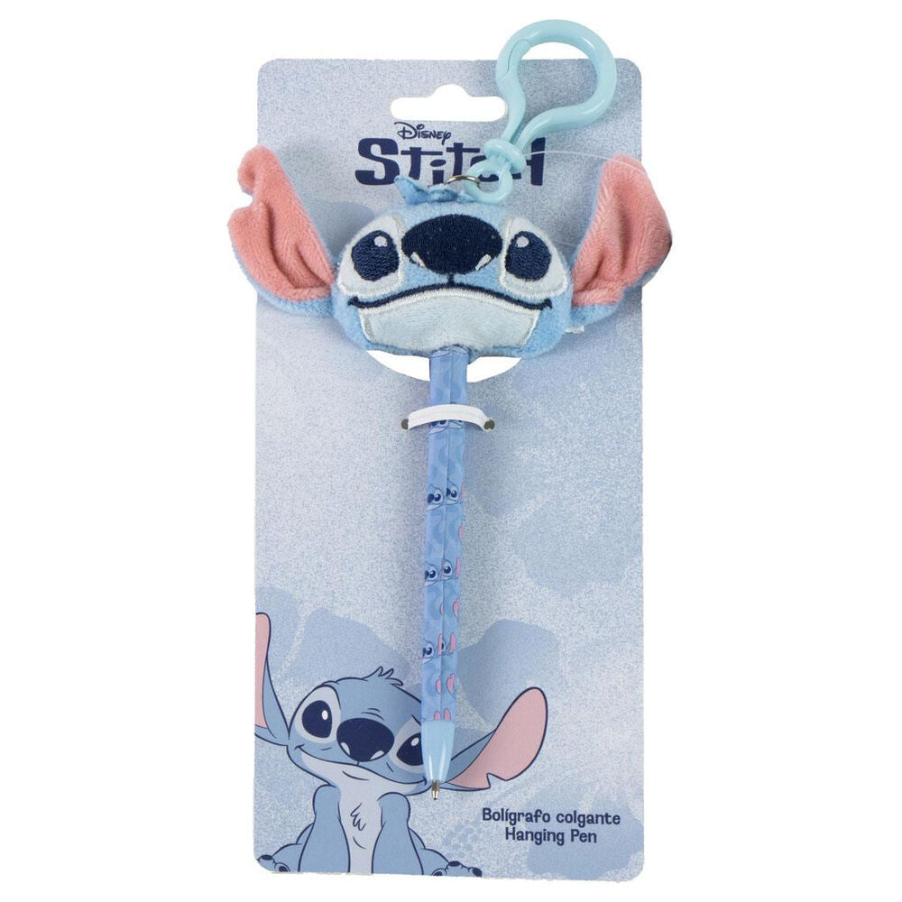 Llavero bolígrafo azul de Stitch Disney con adorno textil