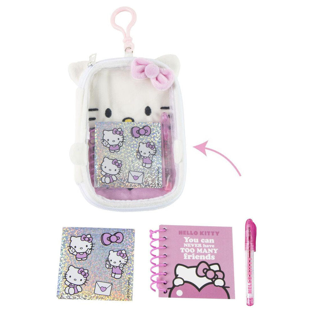 Set de papelería Hello Kitty con estuche, cuaderno y bolígrafo rosa