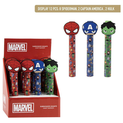 Subrayadores gigantes Marvel Avengers de Spider-Man, Capitán América y Hulk