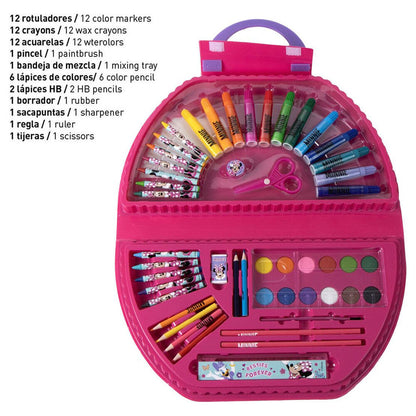 Set de colorear Minnie Disney de 50 piezas en estuche rosa - 3