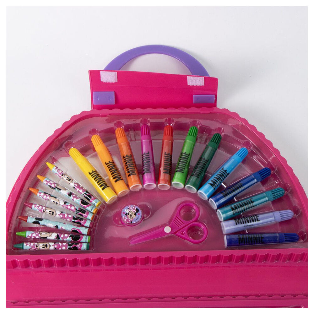 Set de colorear Minnie Disney de 50 piezas en estuche rosa - 4