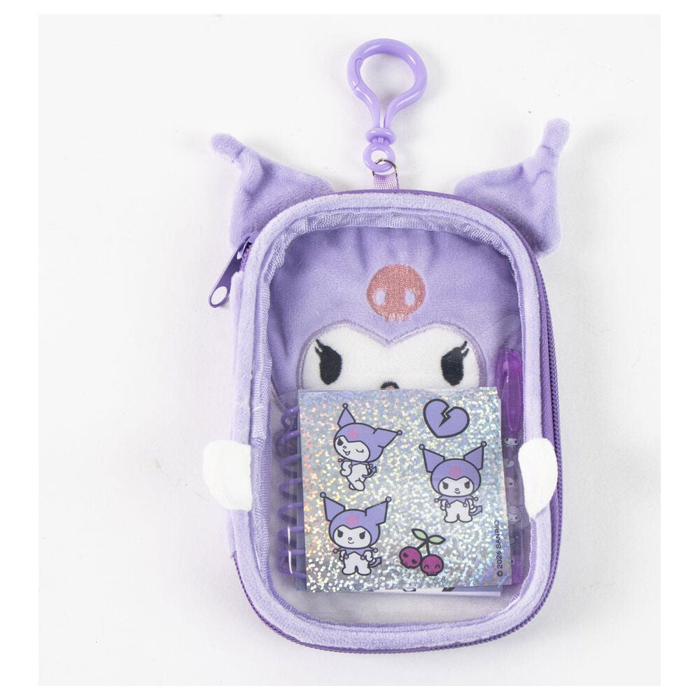 Set de papelería Kuromi morado con estuche, libreta y bolígrafo - 5