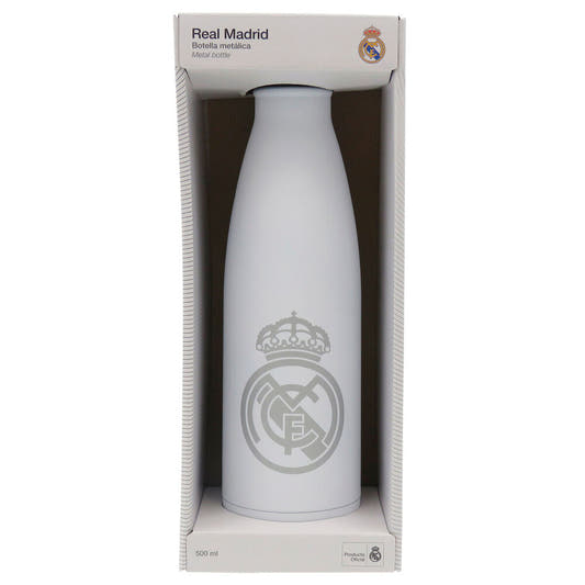 Botella térmica blanca del Real Madrid de acero inoxidable de 500 ml
