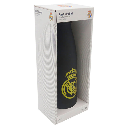 Botella negra de acero inoxidable Real Madrid de 500 ml con escudo amarillo - 5