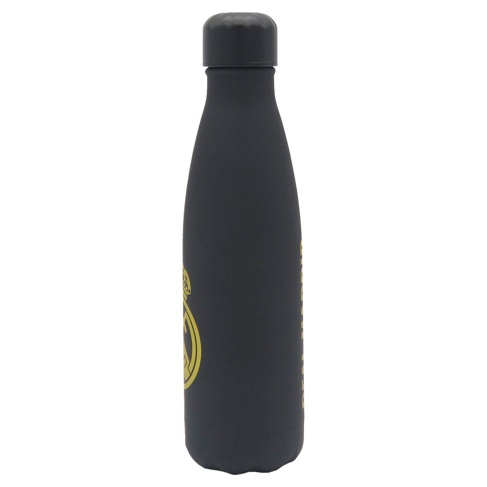 Botella negra de acero inoxidable Real Madrid de 500 ml con escudo amarillo - 4
