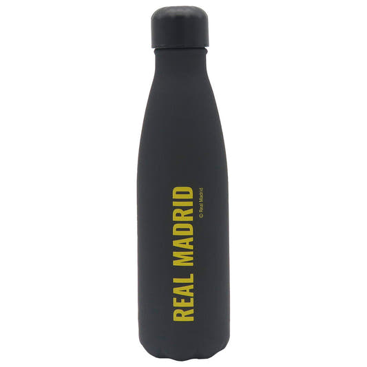 Botella negra de acero inoxidable Real Madrid de 500 ml con escudo amarillo - 3