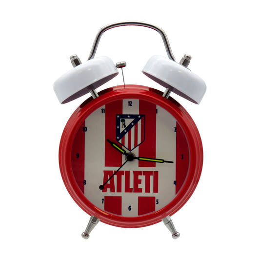 Despertador analógico rojo y blanco del Atlético de Madrid
