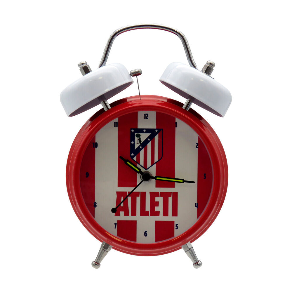 Despertador analógico rojo y blanco del Atlético de Madrid