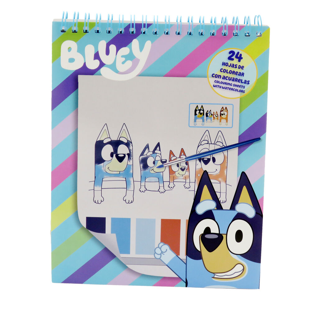 Cuaderno coloreable Bluey con 24 hojas y encuadernación de espiral