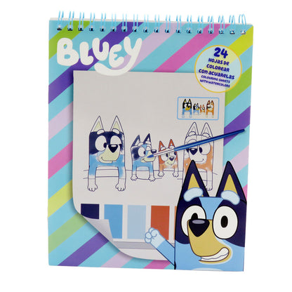 Cuaderno coloreable Bluey con 24 hojas y encuadernación de espiral