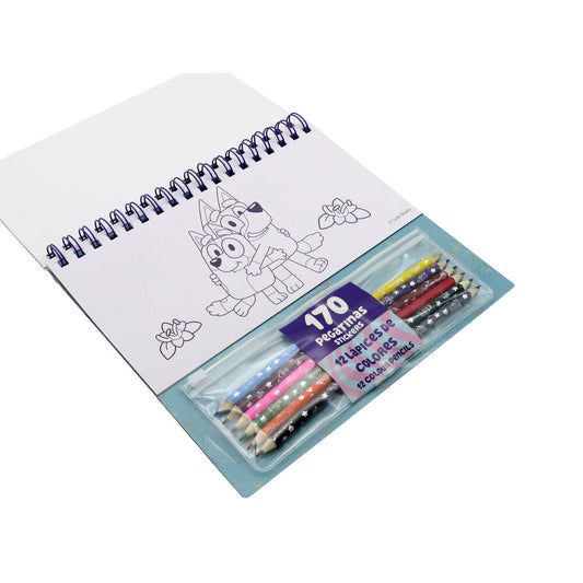 Set para colorear Bluey con lápices de colores y pegatinas - 2