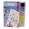 Set de colorear con dedos Bluey con lámina ilustrada y varios colores