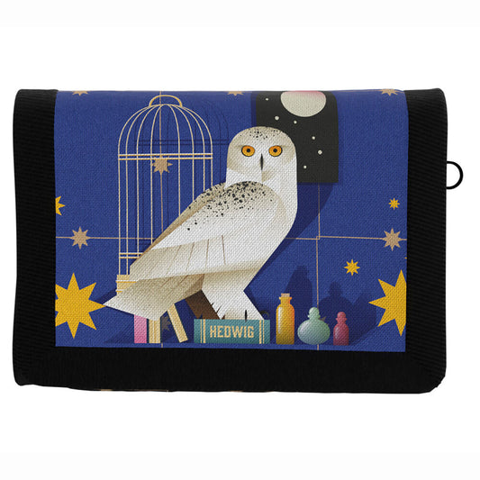 Set de cartera azul de Harry Potter con diseño de Hedwig y llavero de rubber - 4