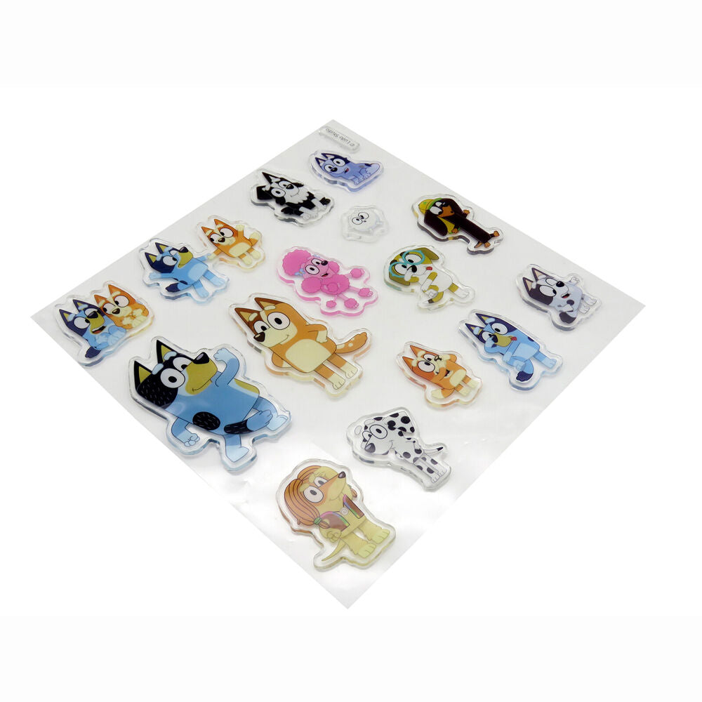 Lámina de pegatinas de gel para ventanas con personajes de Bluey - 2
