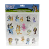 Lámina de pegatinas de gel para ventanas con personajes de Bluey